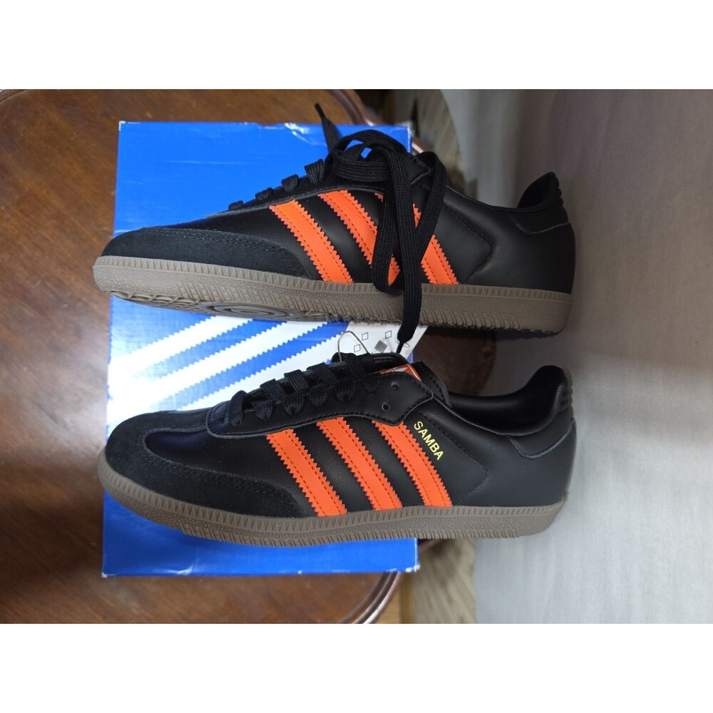 Adidas Samba OG JR0910 Black Impact Orange Gum Men's 5 Women's 6.5 NEW NIB